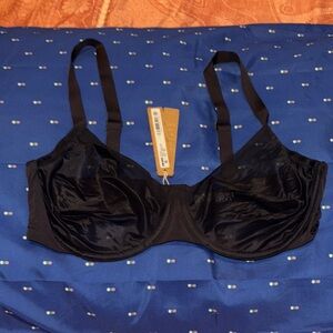 SKIMS Black Satin Bra